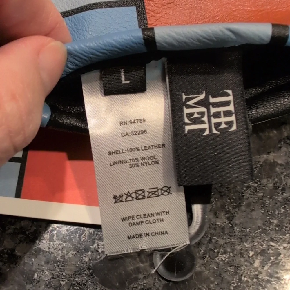 Ladies Leather Mondrian The Met Gloves Size L - Picture 7 of 7